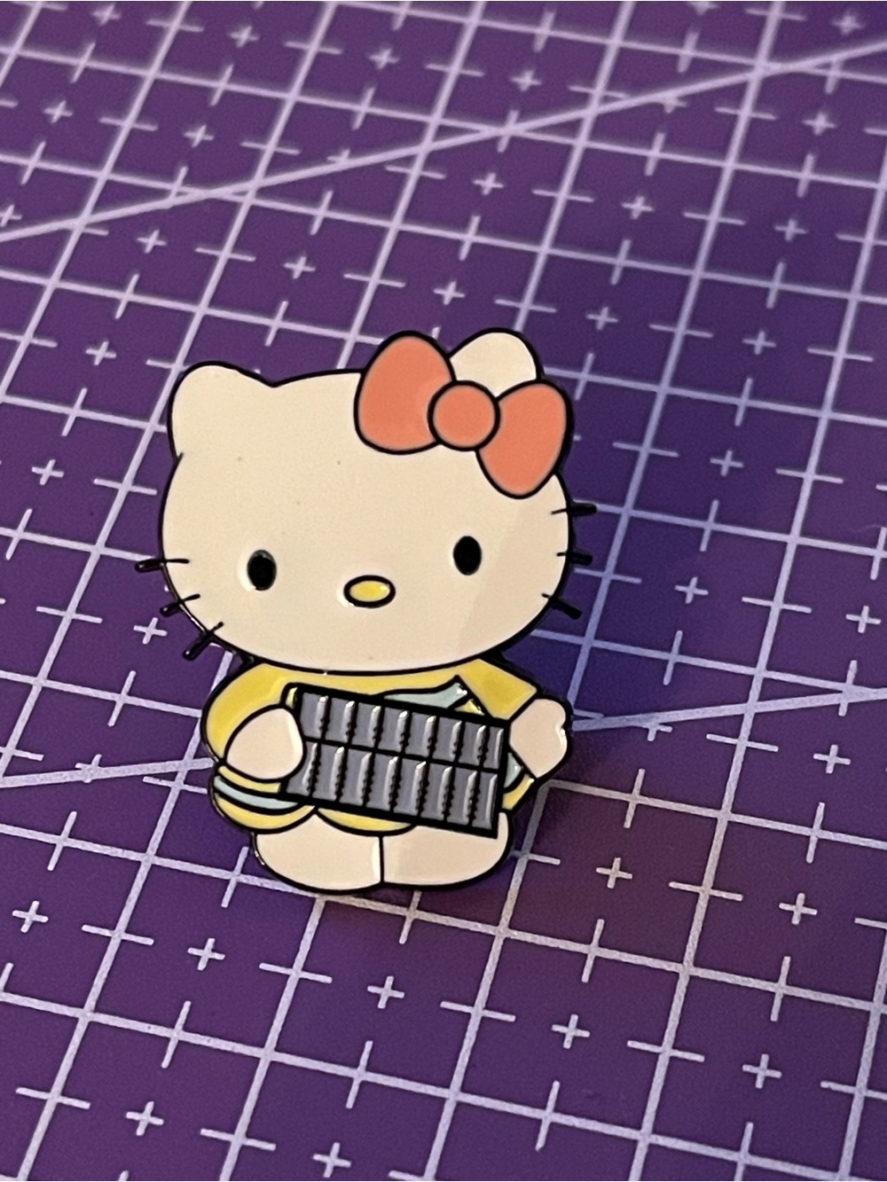 Hello Kitty, accordion player, musician enamel pin, New